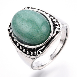 Natural & Synthetic Mixed Gemstone Oval Finger Rings&nbsp;RJEW-N044-05