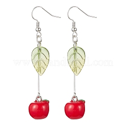 3 Pairs 3 Style Fruit Glass Dangle Earrings&nbsp;EJEW-TA00352