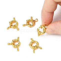 Brass Spring Ring Clasps&nbsp;X-KK-L082B-01G