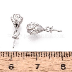 925 Sterling Silver Micro Pave Cubic Zirconia Snap on Bails&nbsp;STER-N016-88P