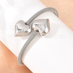 304 Stainless Steel Mesh Chain Bangles for Women&nbsp;BJEW-D460-05P