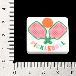 Pickleball Theme Silicone Focal Beads&nbsp;SIL-A012-03C