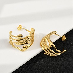 304 Stainless Steel C-Shaped Cuff Earrings&nbsp;EJEW-U070-02G