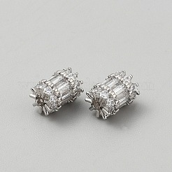 Brass Micro Pave Clear Cubic Zirconia Beads&nbsp;KK-TAC0017-07P