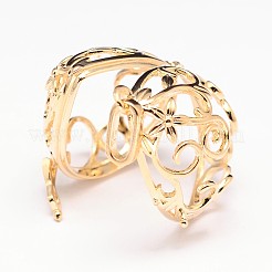 Rack Plating Brass Hollow Teardrop Cage Pendants&nbsp;KK-M181-08