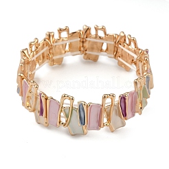 Coloful Alloy Enamel Links Stretch Bangles&nbsp;BJEW-B100-05G