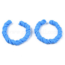 Polymer Clay Twist Rope Open Ring&nbsp;CLAY-N010-031-06