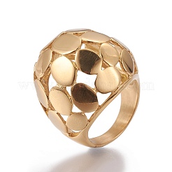 Ion Plating(IP) 304 Stainless Steel Finger Rings&nbsp;RJEW-E157-25G