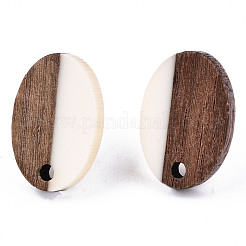 Opaque Resin & Walnut Wood Stud Earring Findings&nbsp;MAK-N032-004A-B03