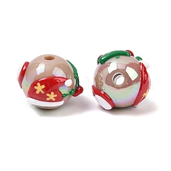 Christmas UV Plating Opaque Acrylic Beads&nbsp;OACR-H057-01C
