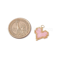 10Pcs MIYUKI Delica Glas Seed Beaded Heart Pendants&nbsp;PALLOY-MZ00701