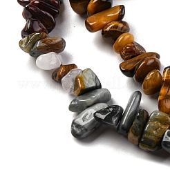 Natural Eagle Eye Stone & Tiger Eye & Dyed Red Tiger Eye Beads Strands&nbsp;G-L610-A16-01