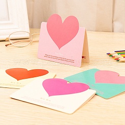 30Pcs 6 Colors Heart Greeting Cards&nbsp;AJEW-DJ0002-23