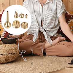 6Pcs 6 Styles Brass Incense Burner Holder&nbsp;AJEW-GA0009-82