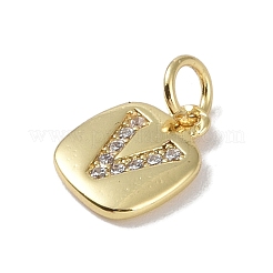 Rack Plating Brass Micro Pave CLear Cubic Zirconia Charms&nbsp;KK-E110-14G-V
