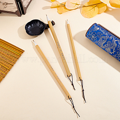 3Pcs 3 Styles Wool & Bamboo Chinese Calligraphy Brush Pen&nbsp;AJEW-ME0003-29