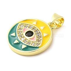 Real 18K Gold Plated Brass Clear Cubic Zirconia Pendants&nbsp;KK-A198-11G-01
