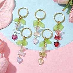Bowknot & Heart Glass Pendant Decorations&nbsp;KEYC-JKC00691