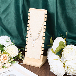 12-Slot Wood Necklaces Organizer Display Stands&nbsp;NDIS-WH20003-01B