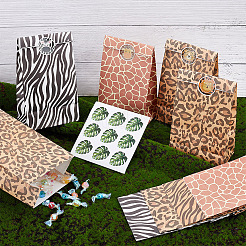 2 Sets 2 Styles Rectangle Animal Skin Print Kraft Paper Bags&nbsp;ABAG-OC0001-03