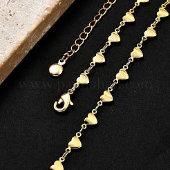 Brass Heart Link Chain Necklaces for Women&nbsp;NJEW-F329-03G