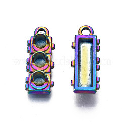 Rainbow Color Alloy Pendants Enamel Settings&nbsp;PALLOY-S180-324