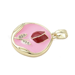 Brass Micro Pave Cubic Zirconia Pendants&nbsp;KK-K368-05A-01