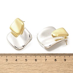 Brass Rhombus Stud Earrings for Women&nbsp;EJEW-A121-14