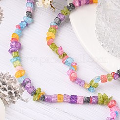 Synthetic Crackle Quartz Chips Beads Strands&nbsp;G-L154-24