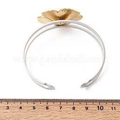 Two-Tone 304 Stainless Steel Cuff Bangles for Women&nbsp;BJEW-Z170-01GP-02