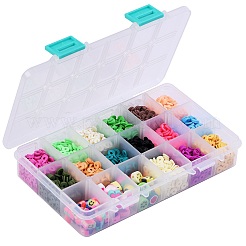 126g 15 Colors Handmade Polymer Clay Beads&nbsp;CLAY-SZ0001-32
