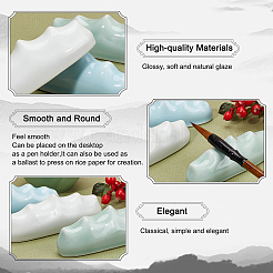 3Pcs 3 Colors Mountain Shaped Porcelain Brush Holder&nbsp;ODIS-PH0001-44