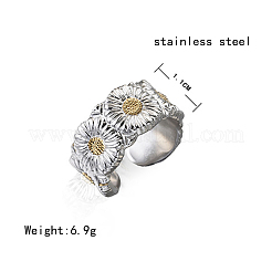 304 Stainless Steel Wide Band Cuff Open Rings&nbsp;LW9436-2