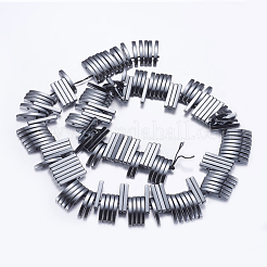 Non-magnetic Synthetic Hematite Beads Strands&nbsp;G-P338-06A-18x2.5mm