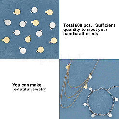 600Pcs 2 Colors Flat Round Iron Charms&nbsp;IFIN-AR0001-21