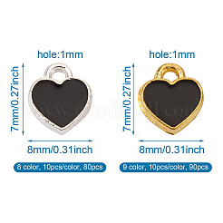 170Pcs 17 Colors Zinc Alloy Enamel Charms&nbsp;ENAM-CW0001-08