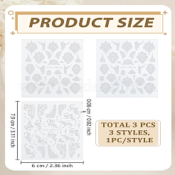 3Sheets 3 Styles Flower PVC Nail Sticker&nbsp;MRMJ-LP0002-01