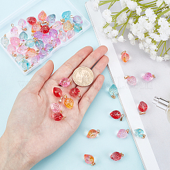 48Pcs 6 Colors Two Tone Transparent Spray Painted Glass Pendants&nbsp;GLAA-NB0001-38