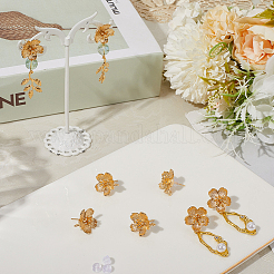 4 Pair Brass Stud Earring Findings&nbsp;KK-BBC0020-02