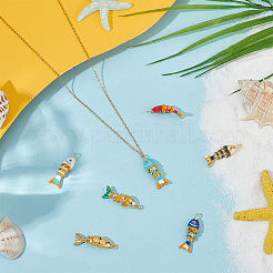 7Pcs 7 Colors Rack Plating Brass Pendants&nbsp;KK-DR0001-52