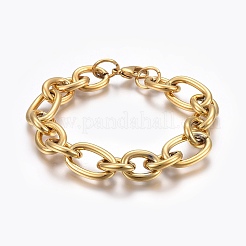 Ion Plating(IP) 304 Stainless Steel Cross Chain Bracelets&nbsp;BJEW-L634-11G