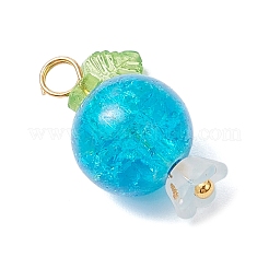 Spray Painted Crackle Glass and Acrylic Pendants&nbsp;PALLOY-JF04522