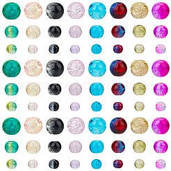 1360Pcs 8 Colors 3 Sizes Spray Painted Crackle Glass Beads&nbsp;CCG-PA0001-03