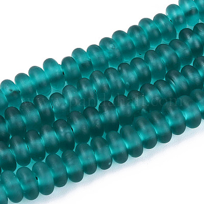 Handmade Frosted Lampwork Beads Strands&nbsp;LAMP-T007-10F-1