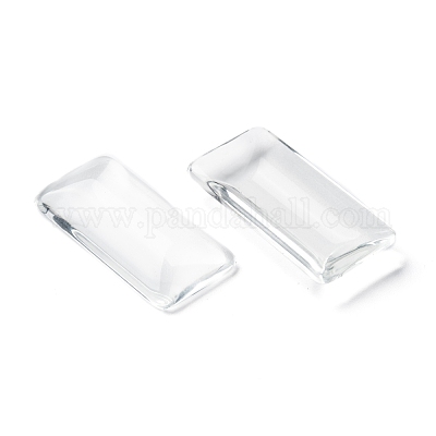 Transparent Rectangle Glass Cabochons&nbsp;GGLA-R025-38x19-1