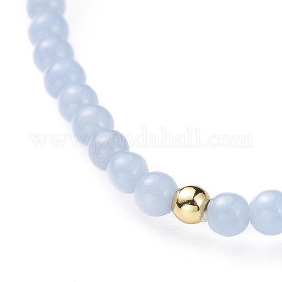 Natural Angelite Stretch Bracelets&nbsp;BJEW-JB04556-06-1
