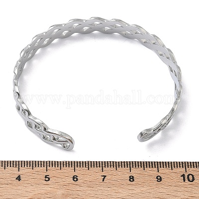 304 Stainless Steel Cuff Bangles for Women&nbsp;BJEW-A160-04P-1