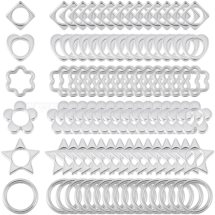 180Pcs 6 Styles 2-Hole CCB Plastic Beads Frame CCB-SP0001-10P-1