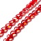Transparent Glass Beads Strand, Heart, Red, 7.5~8.5x8~8.5x4~4.5mm, Hole: 1mm, about 44~45pcs/strand, 12.56~12.87 inch(31.9~32.7cm)