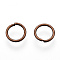 Iron Open Jump Ring, Round, Red Copper, 21 Gauge, 6x0.7mm, Inner Diameter: 4.5mm, about 20000pcs/1000g